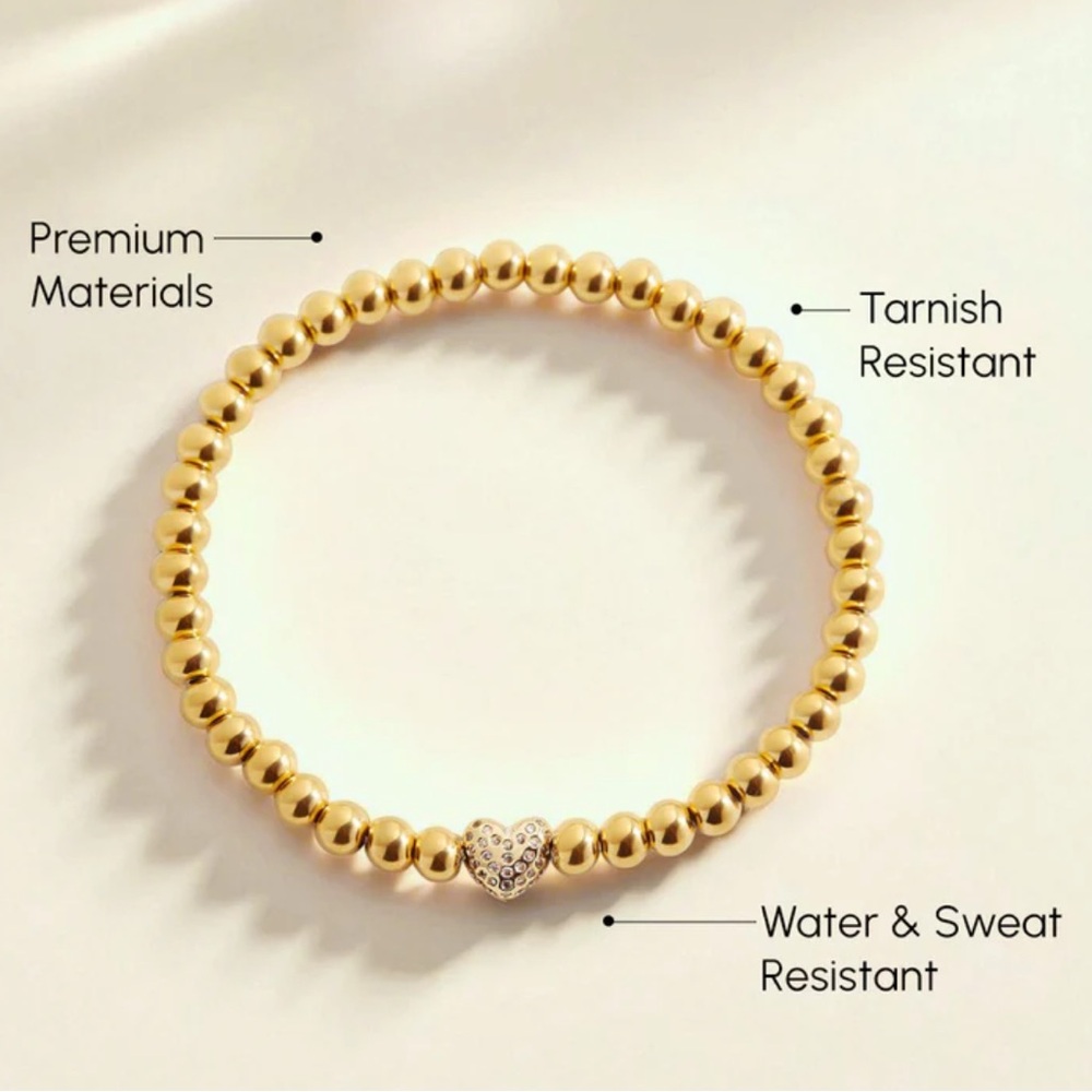 Mint & Lily's Pave Heart Beaded Bracelet 7.5”
NWOT